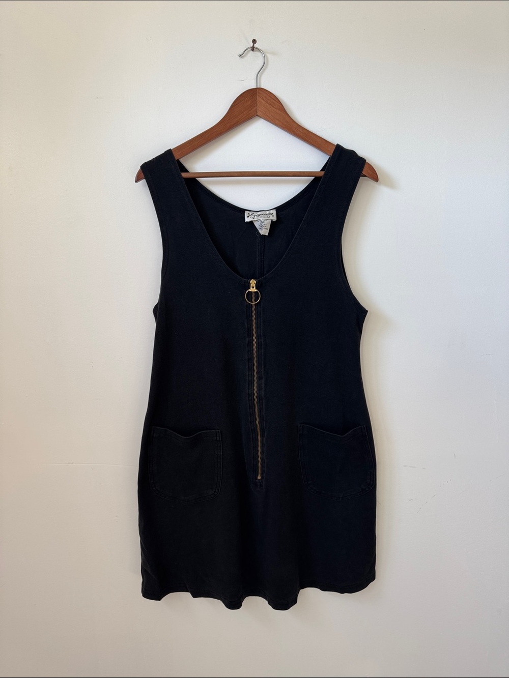 Women’s Black Zip-Front Tank Dress